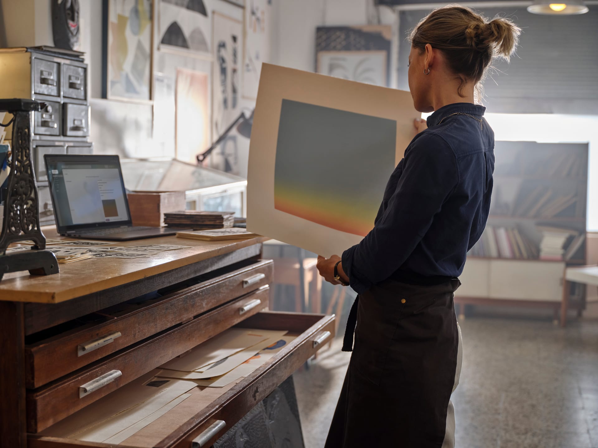 Campaign portrait in a creative studio